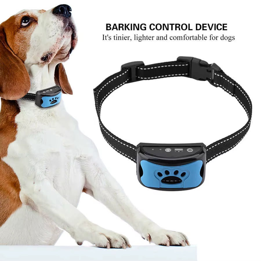 Rechargeable Waterproof Dog Anti-Barking Collar with 7 Sensitivity Levels for Effective Bark Control