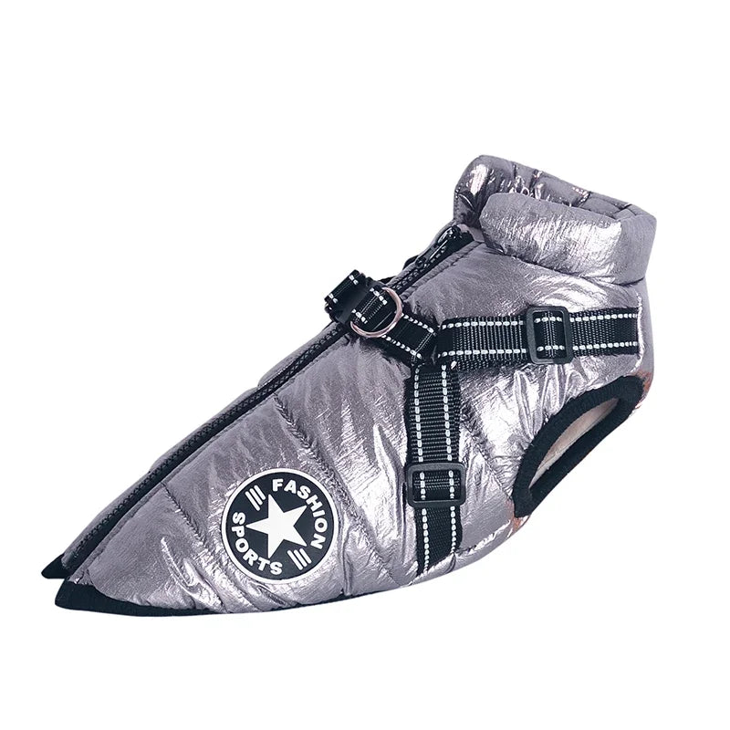 Premium Waterproof Dog Jacket with Harness - Winter Coat for Large Breeds, Including Labrador, Chihuahua, and French Bulldog